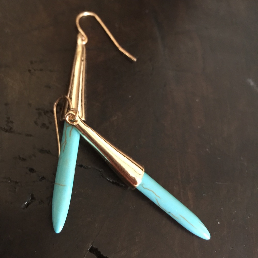 Turquoise & Gold Dangle Earrings